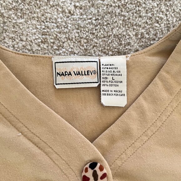 Cottage Prairie y2k Embroidered Patchwork Beige Button-Up Cardigan Large - Picture 6 of 11